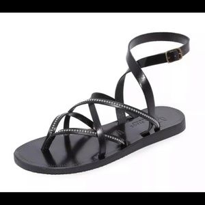 Joie Oda Flat Studded Sandal, Size 38-1/2